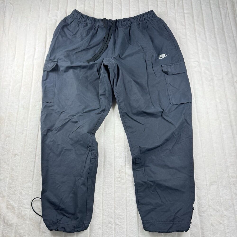 Nike NSW Woven Cargo Pants Men 2XL Black Tapered Drawstring Cuffed CU4325-010